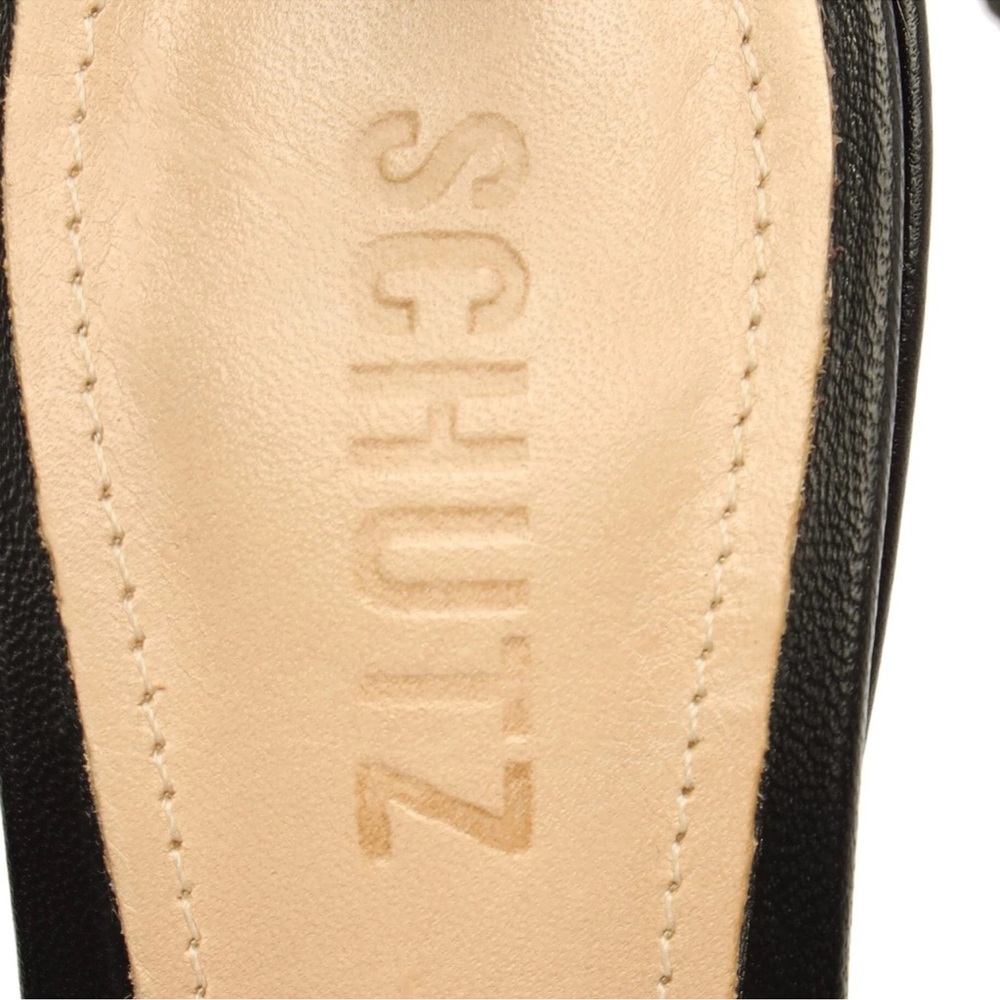 SCHUTZ Jessie Vinyl & Nappa Leather Sandals Black and Clear Size 8.5 - Picture 9 of 15